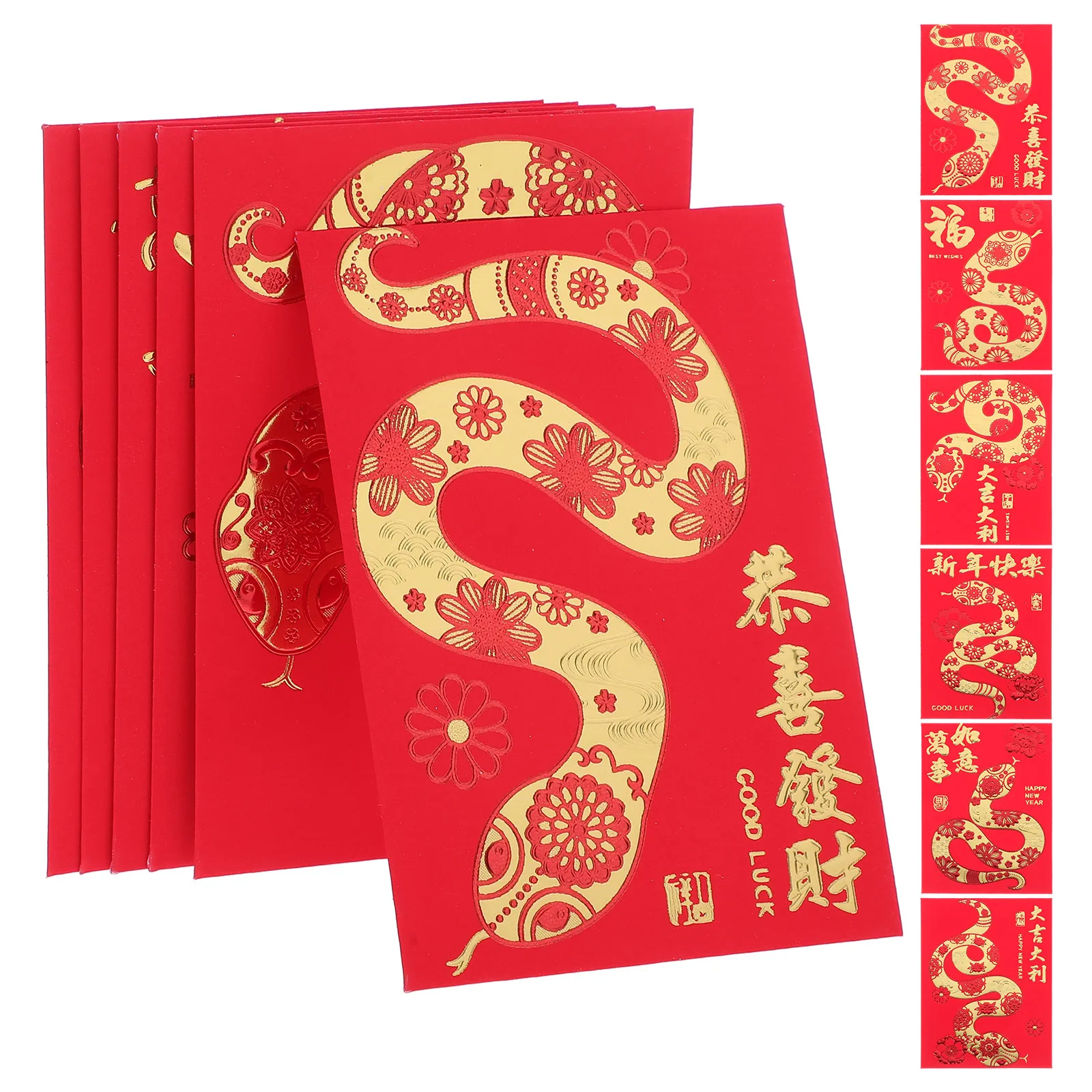 

36Pcs Red Packets Chinese New Year Year of Snake Traditional Paper Money Bags Spring Festival Money Pouch Decorative