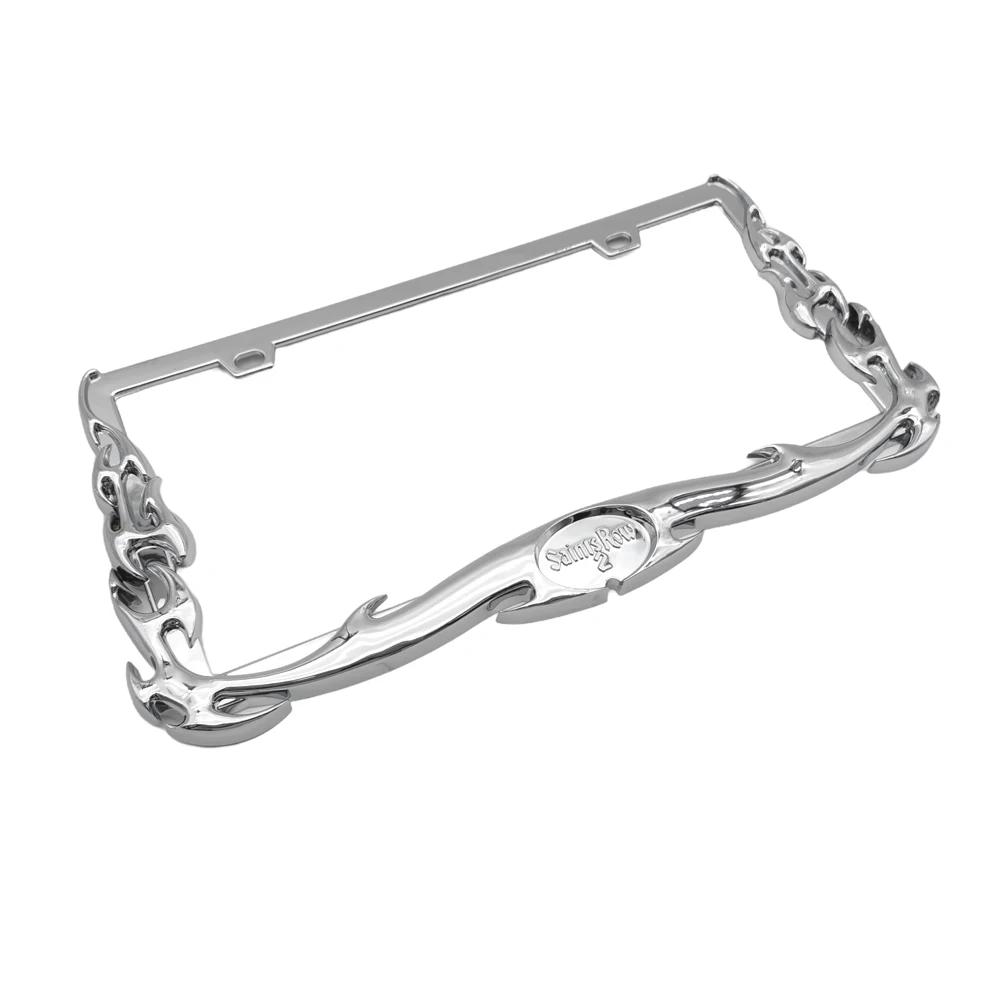 2 Stück ABS Amerikanischer Standard Nummernschildhalter in Flammenform aus Kunststoff Personalisierter Kreativer Kennzeichenrahmen – Detail 14