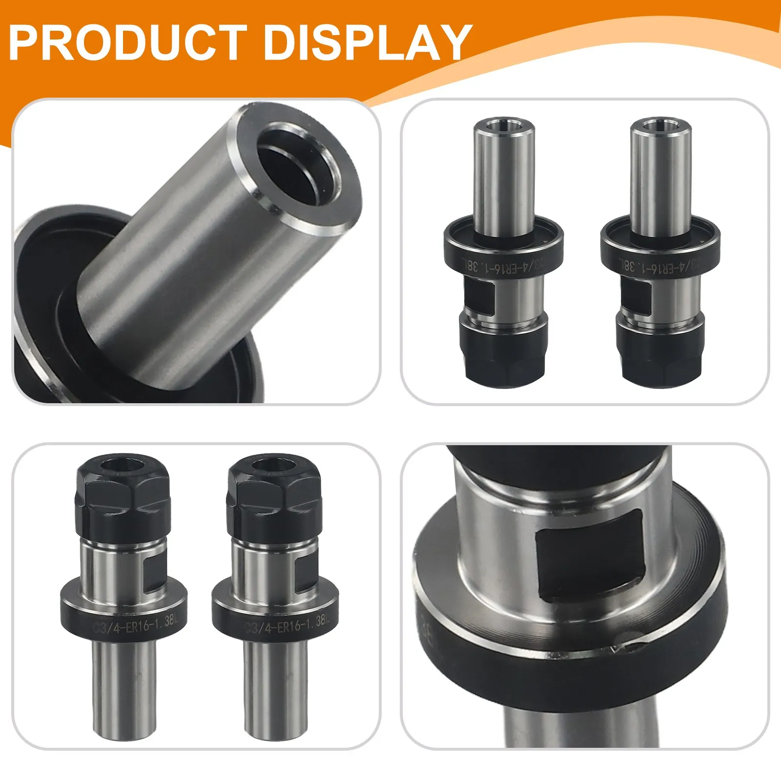 3 4 Shank Collet ER16 Collet Chuck Metalworking 1 38 Handle Length Flange 1 5 Inches Overall Length 2 68 Inches