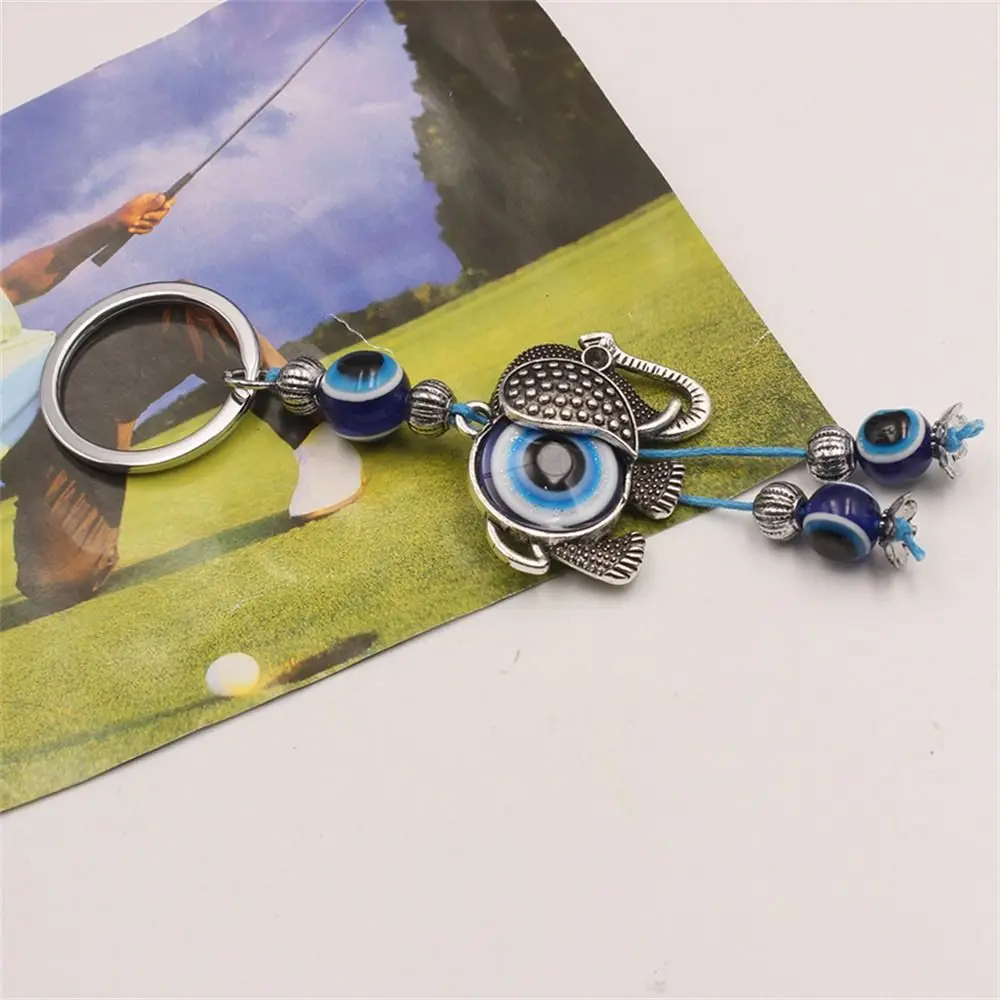 Fashion Blue Color Lucky Eye Keychain Elephant Owl Keys Evil Eye Keyring Turkish Hasma Hand Fatima Hand Pendant Car Keyring