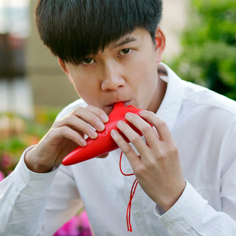 

12 Holes C Ocarina ABS Material Portable Storage Bag Suitable for Beginners and Professionals Gift Choice Red Ocarina
