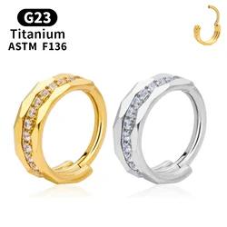 G23 Titanium Helix Tragus Piercing Jewelry Irregular Septum Nose Ring CZ Wing Hoop 16G Daith Clicker Cartilage Conch Earring