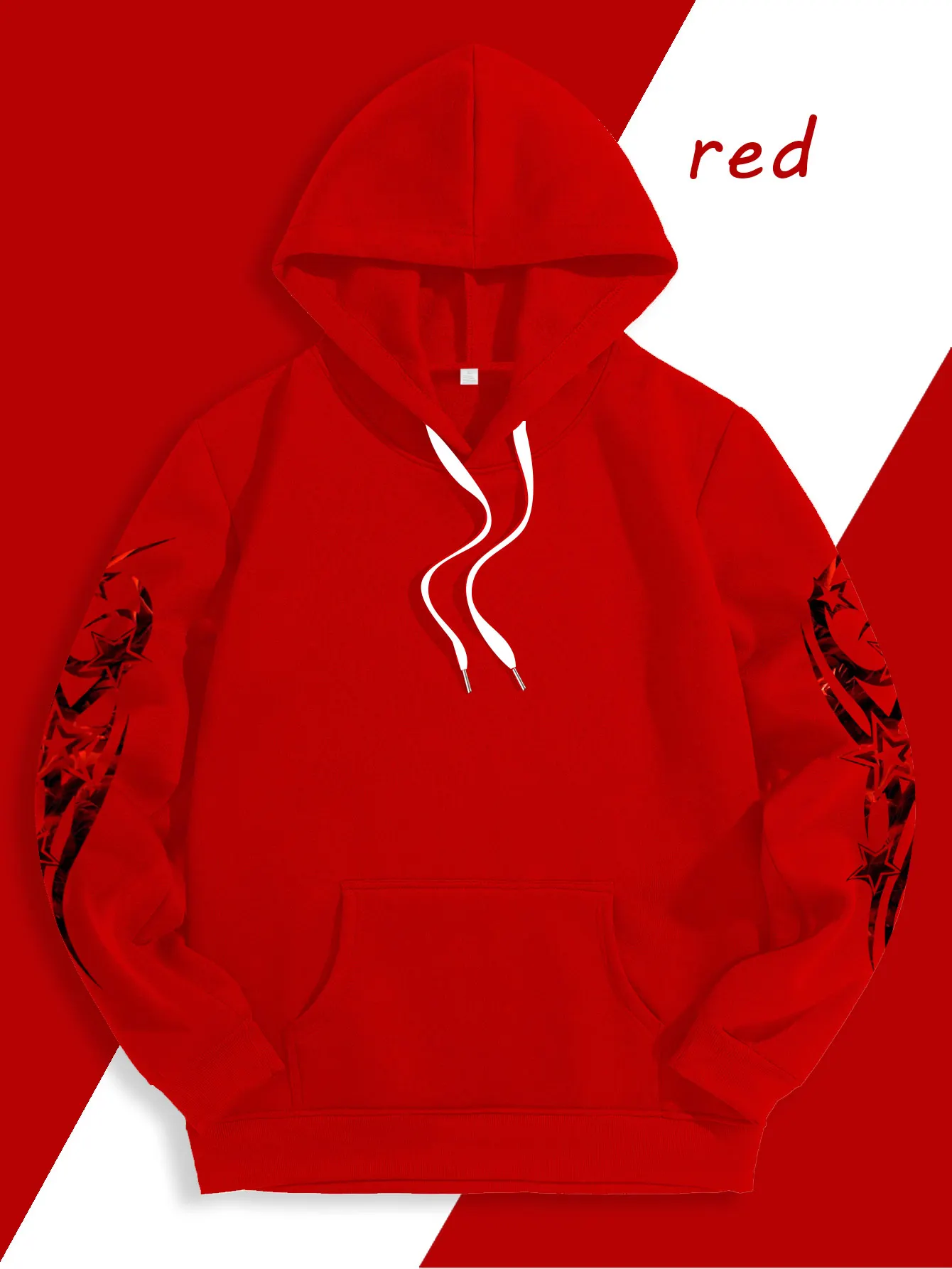 Herren Gothic Drachenschwert Hoodie Rot-Gold Drachen-Grafik Schwarzer Streetwear Pullover Sweatshirt Hip-Hop Sport Casual Top – Detail 11