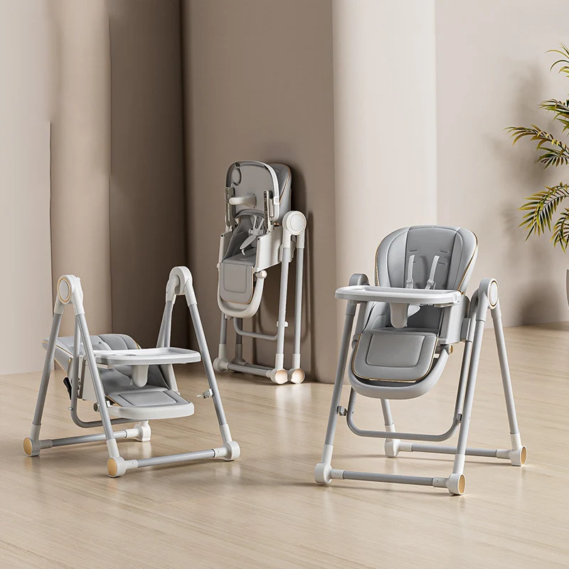 

2024 Multi Functional Rocking Swing Chair Portable Home Dining Baby Feeding High Chair