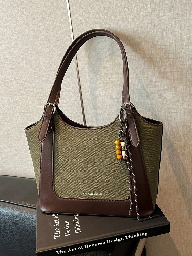 

Женские модные сумки 2021, осень-зима, новые винтажные школьные сумки-тоут в корейском стиле, повседневная сумка на плечо большой вместительности