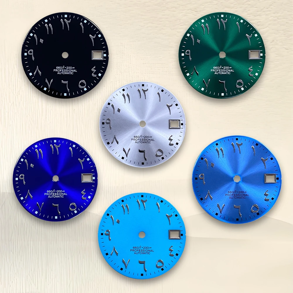 28.5mm Romeinse Nagel Wijzerplaat S Logo Geschikt Voor NH35/NH36 Japanse Beweging GEEN Groene Lichtgevende Horloge Modificatie Accessoires