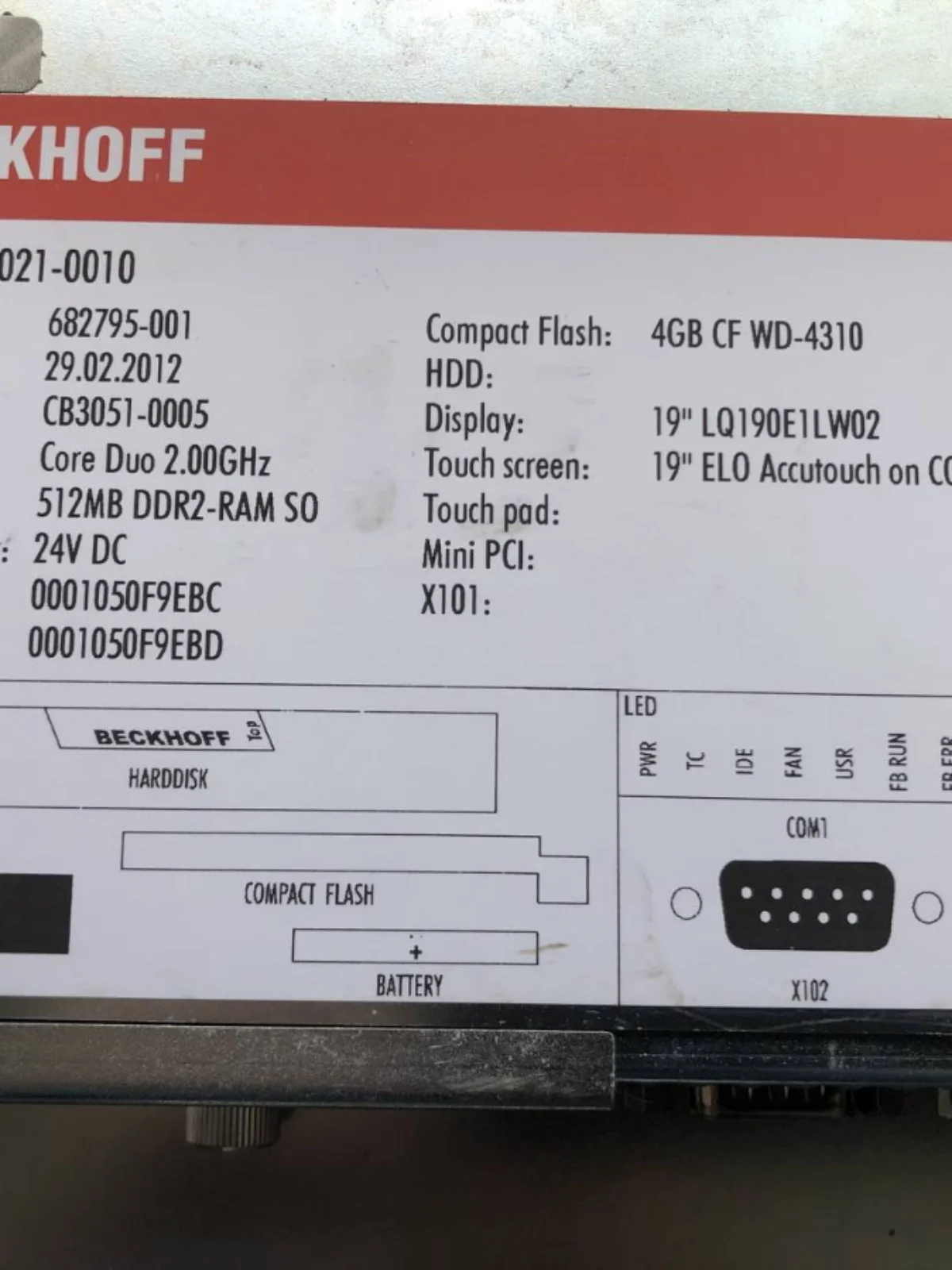 BECKHOFF Beckhoff Touch Screen CP6203-0021-0010 Original Spot Bargaining