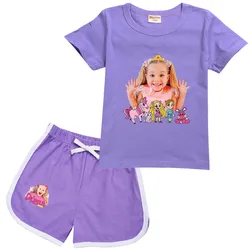 Diana and Roma Show Costume Kids Short Sleeve T-shirt Shorts 2pcs Sets Girls Sportswear Toddler Boys Outfits Children's Clothing