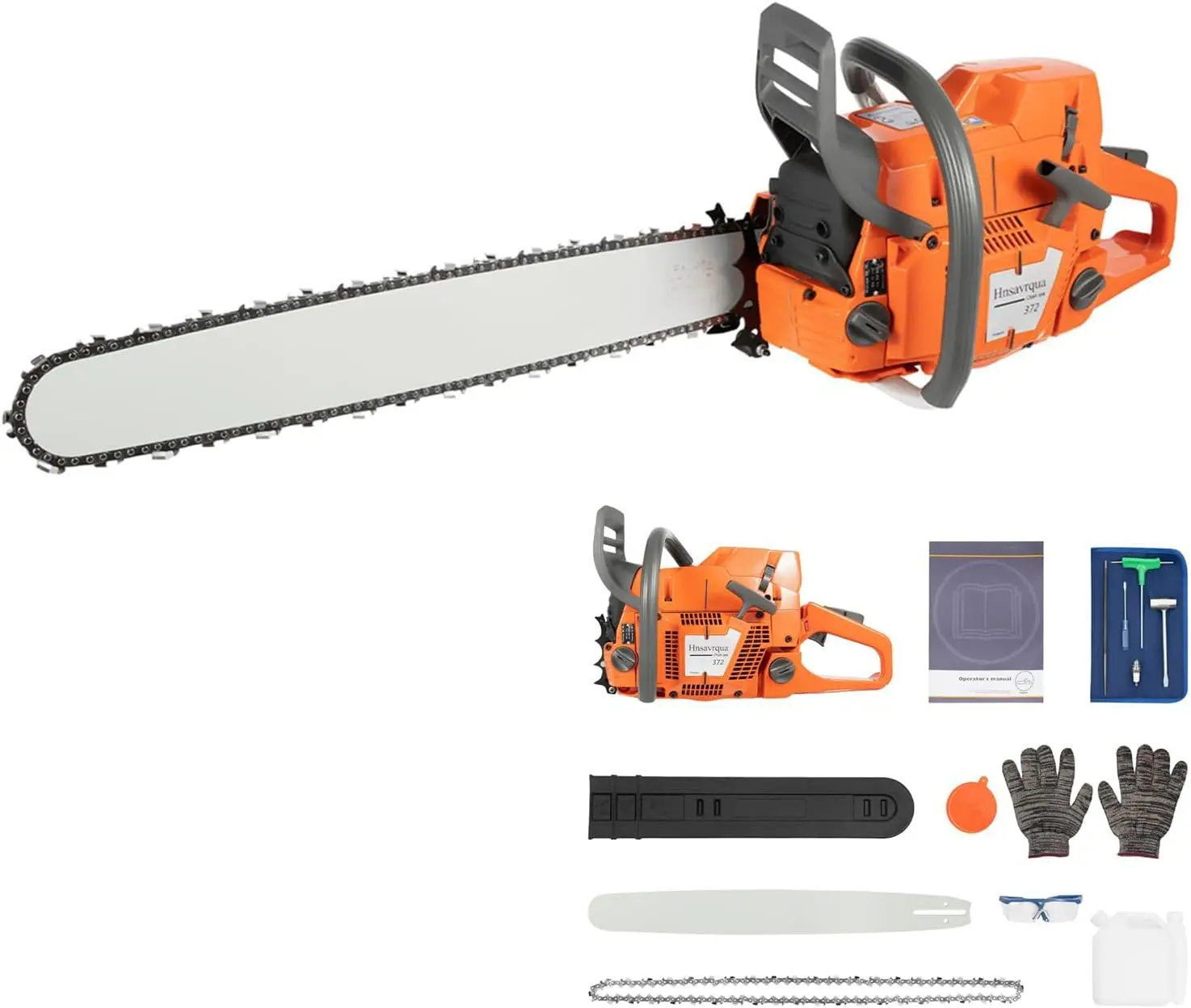 Chainsaw 24 Inch Gas Powered 72Cc 2-Stroke Powerful Small Chain Saws Handheld Cordless Chainsaws Single Cylinder For Forest