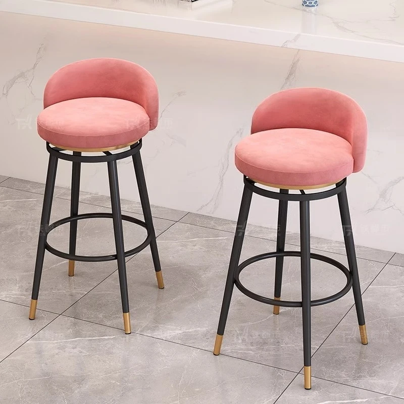 Tabouret de bar pivotant avec dossier, tabouret de comptoir moderne, hauteur 360 ° Base métallique antidérapante rotative pour bar à domicile/salon/zone de réception