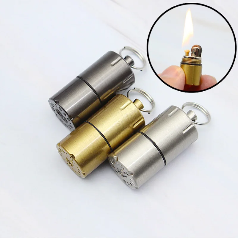 

Outdoor Creative Mini Lighter Retro Keychain Pendant Cigar Cigarettes Smoking Accessories Lighters Funny Gadgets