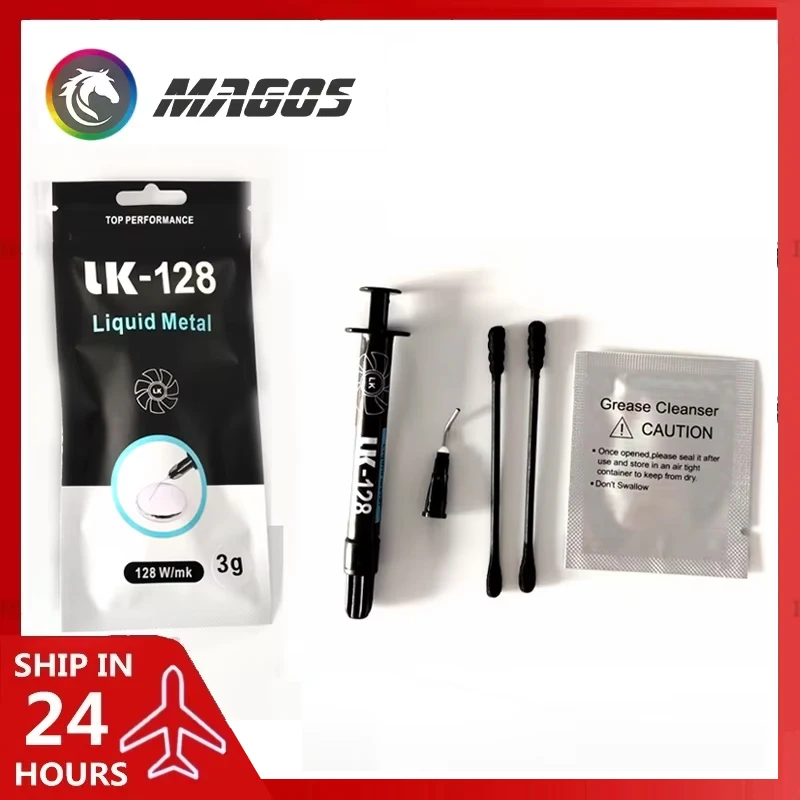 LK-128 Liquid Metal Thermal Grease for Computer / Laptop CPU GPU Heat Dissipation, 128W/m.-k
