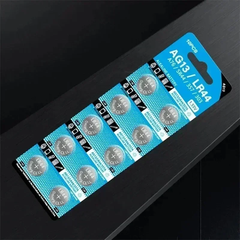 New 1.55V AG13 LR44 Button Battery A76 357 357A LR1154 SR1154 SR44 Alkaline Battery Suitable for Watch Car Key Remote Control