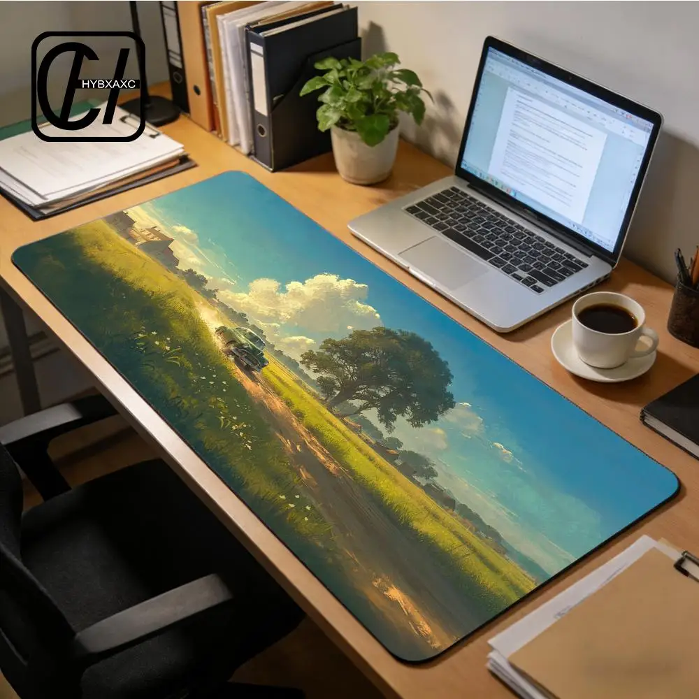 

Landscape oil painting mouse pad landscape mountain sunset cartoon teclado mousepad Extended Computer Non-slip desk mat HYBXXC