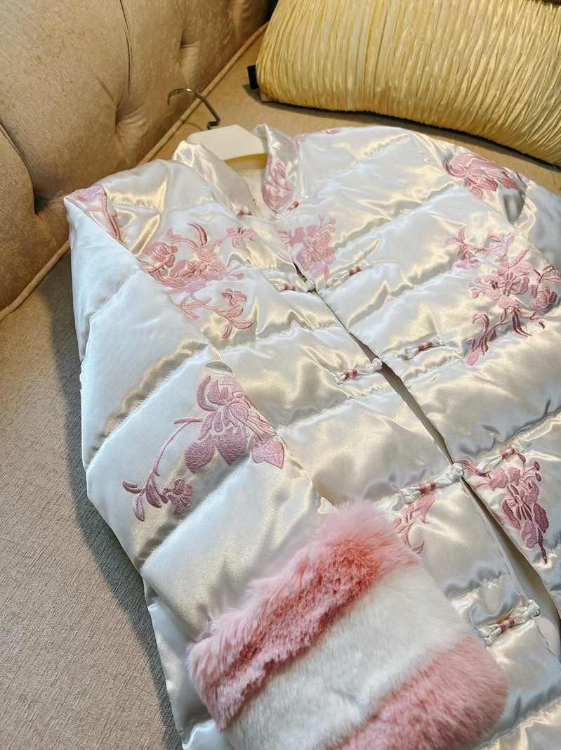 Autunno Inverno Nuovo Sle Retro Rosa Migliorato Capodanno giù Jaet Dimagrante Eleganza Thi Capispalla Donna Faion