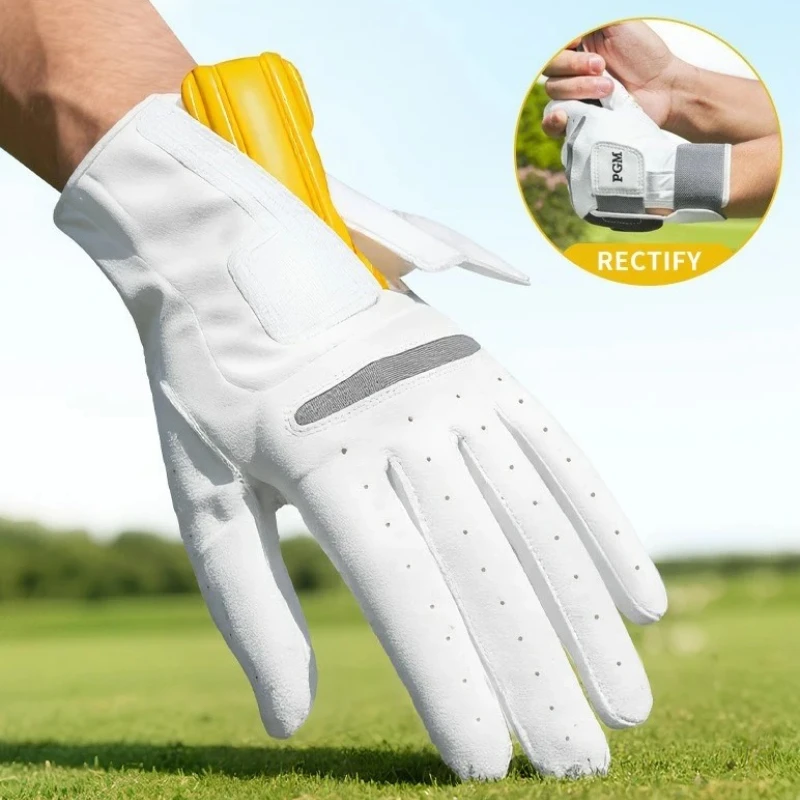 

PGM 1pcs Golf Gloves Men Corrective Posture Sheepskin Anti slip Breathable Single Left Hand Glove ST038