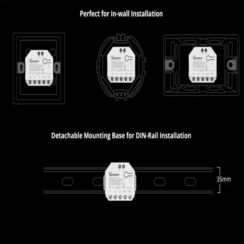 1-8pcs Smart Switch SONOFF DUAL R3 Lite MINI WiFi  2 Gang Dual Relay Module for Dual Relay Module Control Via Alexa Google Home