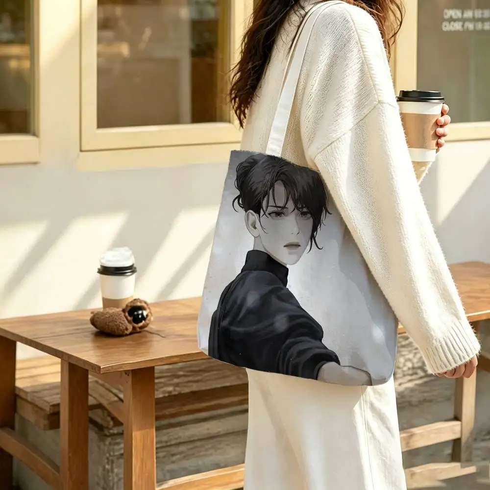 Сумка-шоппер J-Jung H-Heewon ORV O-Omniscient Reader Print Bag Eco Shopper из хлопка и джута, многоразовая, складная, тканевая сумка