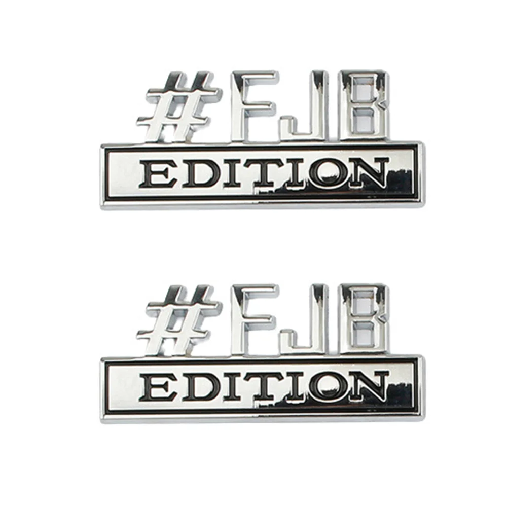 

2pcs Chrome Black Lets Go Brandon #FJB Edition Stickers Decals Door Rear Tailgate Emblem Universal Car Assessoires