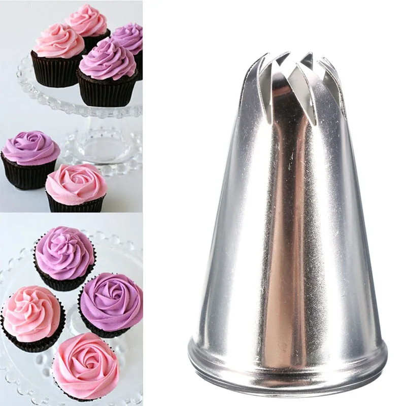 R1WA Stainless Steel Eight Teeth Drop Rose Flower Piping Tips Nozzle Tool