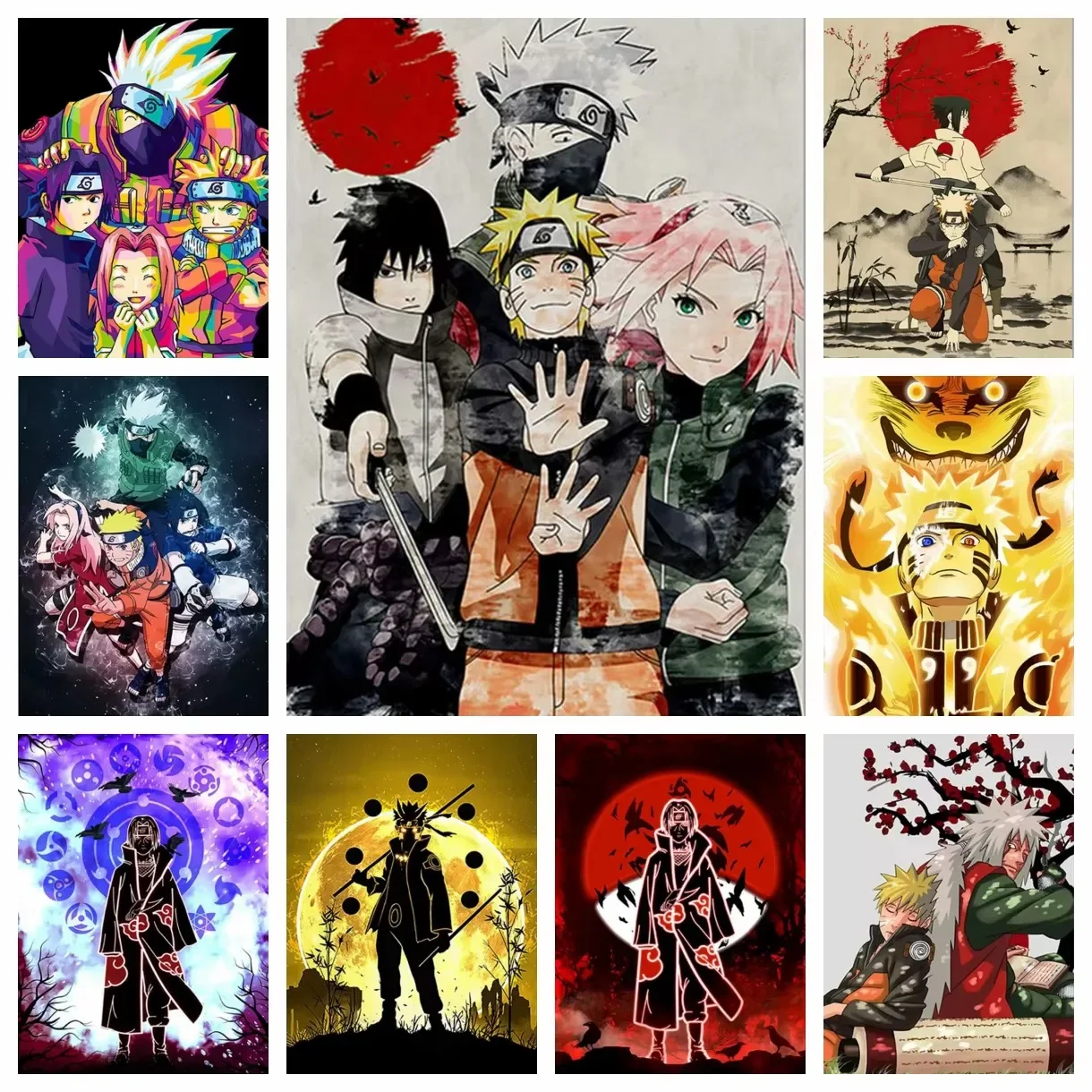 5D Diamond Painting Naruto Anime Character No Frame Diamond Art Kit DIY Mosaic Picture Home Wall Decoration Art Gift