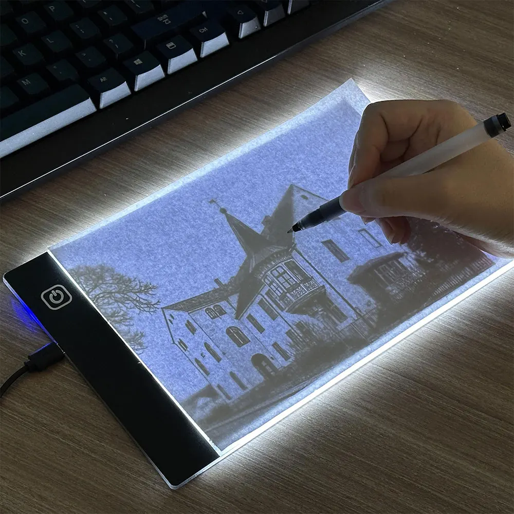 لوحة رسم LED مقاس A5، لوحة نسخ بإضاءة LED، سطوع قابل للتعديل لمشاريع الرسم الفنية الماسية #1