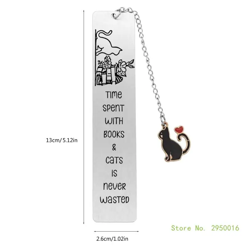 علامة مرجعية على شكل قطة من الفولاذ المقاوم للصدأ ، علامة كتاب ، مقسم صفحات ، هدية تقديرية للمعلم والقارئ والصديق #4