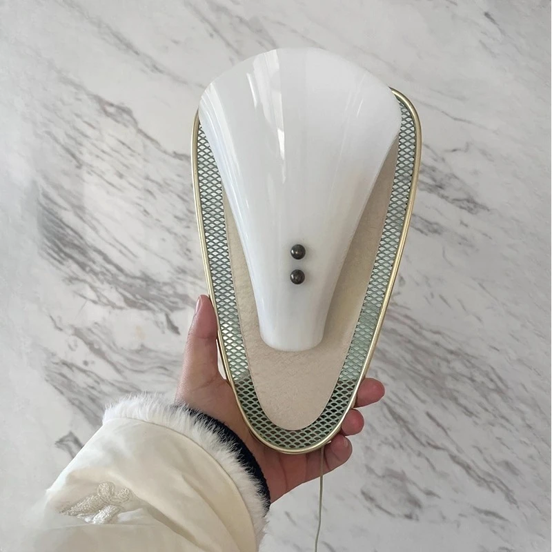 مصمم الفرنسية شل شكل مصابيح الحائط غرفة نوم اللوح الأمامي الاكريليك الجدار ضوء بهو خلفية ديكور الممر تركيبات شخصية