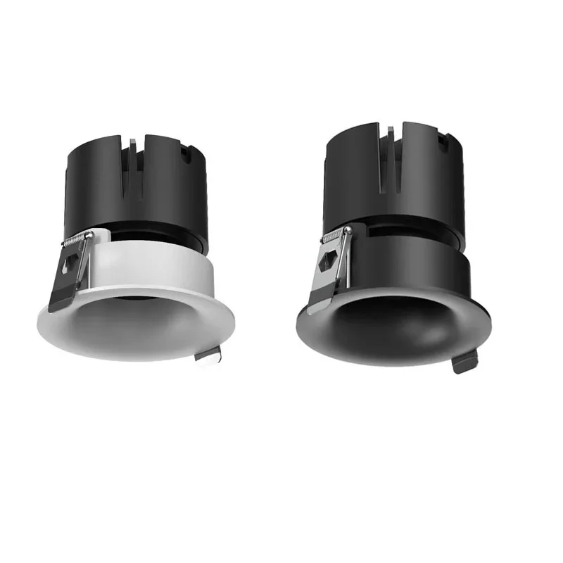 Deep Anti-Glare UGR10 COB LED Downlight 110-240V Cutout 55/75mm Black White Baffle Trim Recessed Ceiling Spotlight
