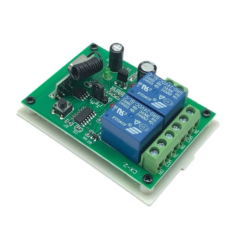 Interruptor de controle remoto sem fio de aprendizagem de 2 vias 433Mhz para lâmpadas de carro, controle de acesso, motores, portas