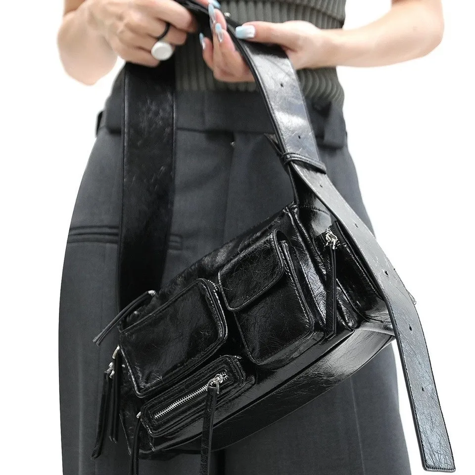 

Женская модная персонализированная сумка Y2K в стиле Street Locomotive, ретро-сумка через плечо с множеством карманов