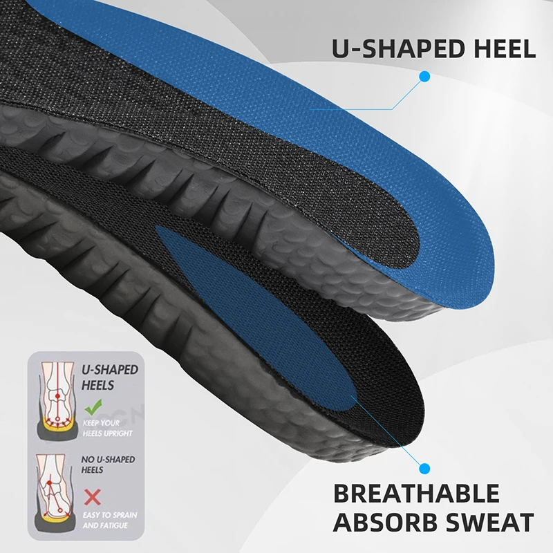 ZOOM Boost Sport  Insoles High Elastic Shock Absorbing Arch Support Flatfoot Orthopedic Insoles For Feet Ease Pressure