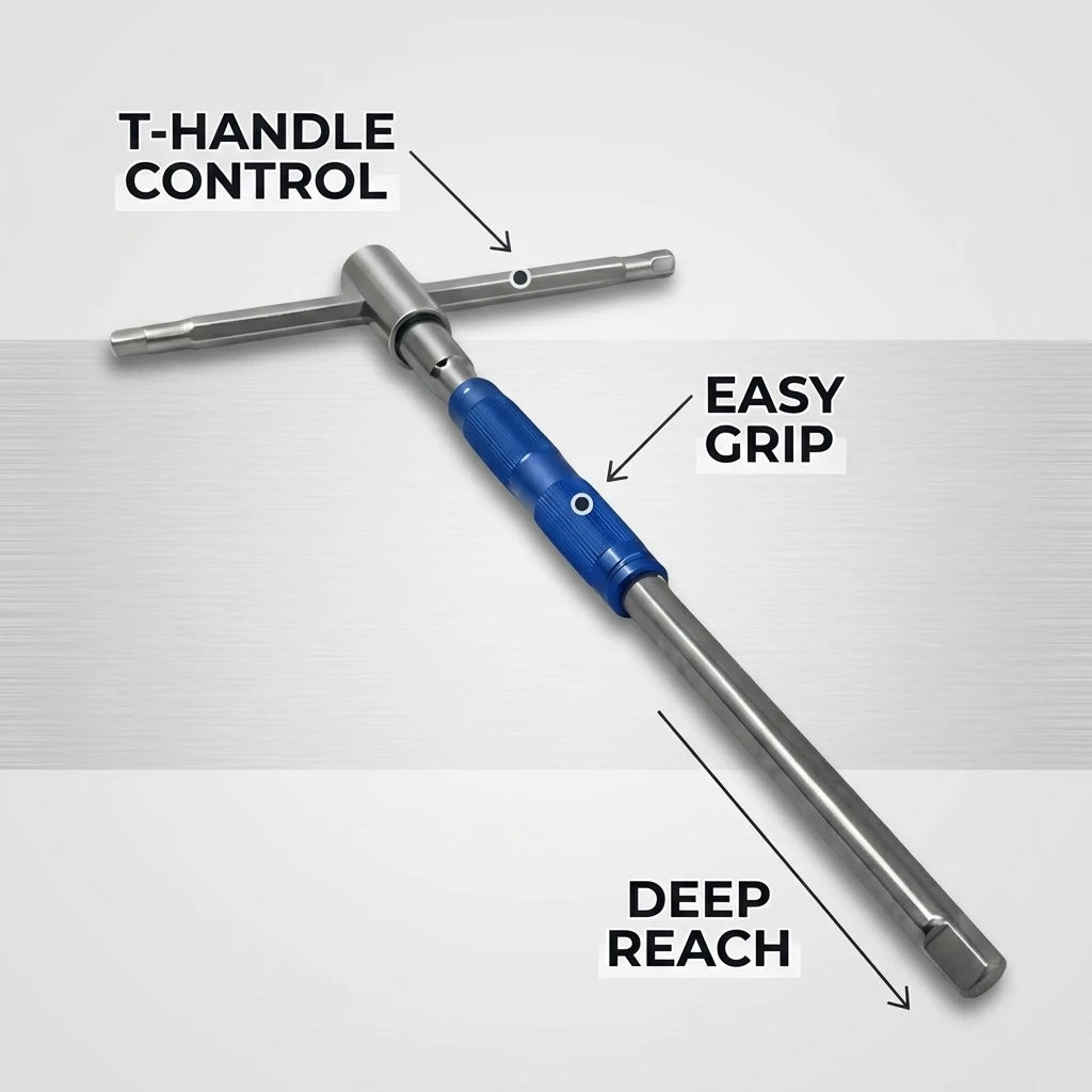 T Handle Extension Rod Hex Allen Wrench for T-Type Socket Repair Sleeve Automotive Garage Mechanical Tool for Mechanical Repair