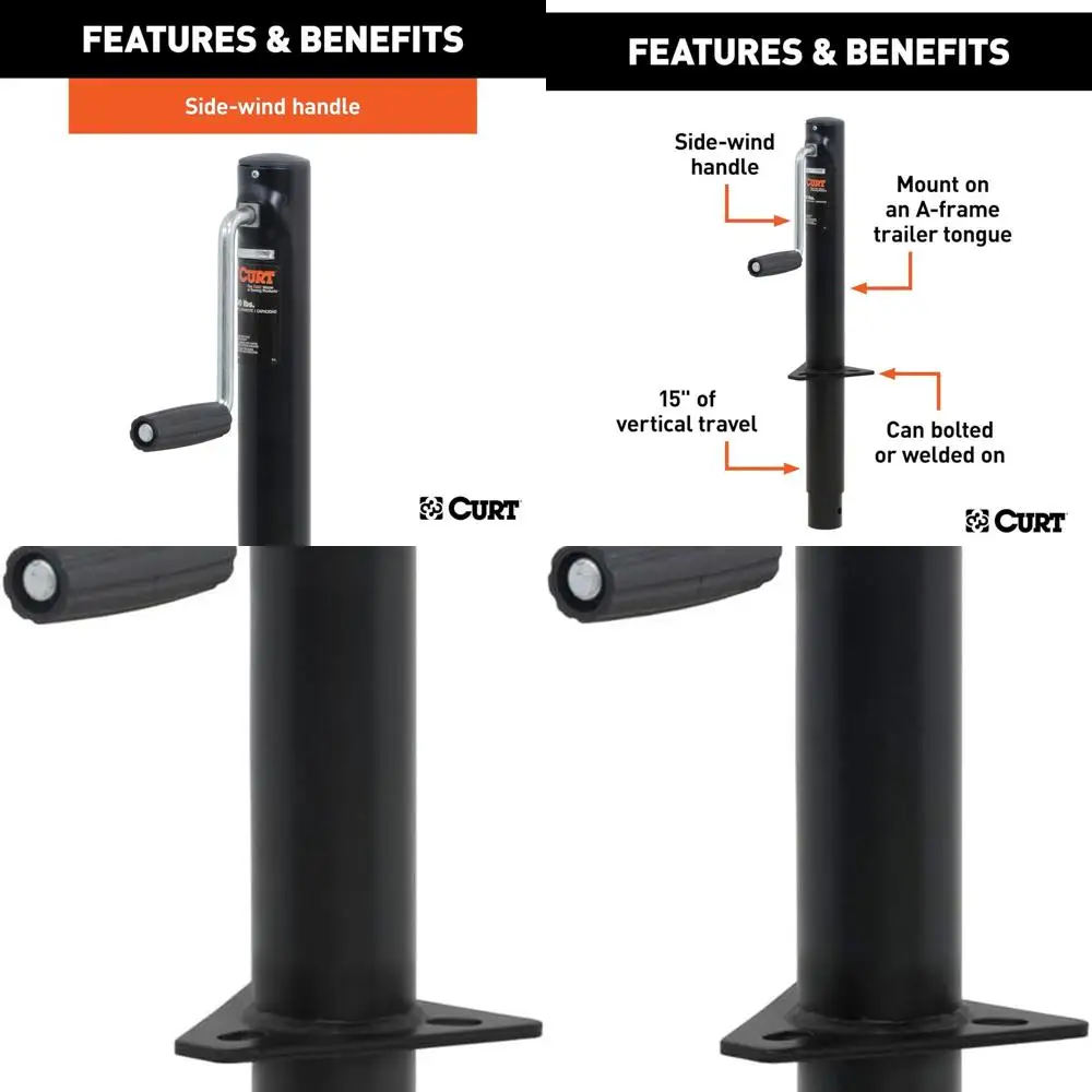 28204 A-Frame Trailer Jack, 3,000 lbs. Support Capacity, 15 Inches Vertical Travel