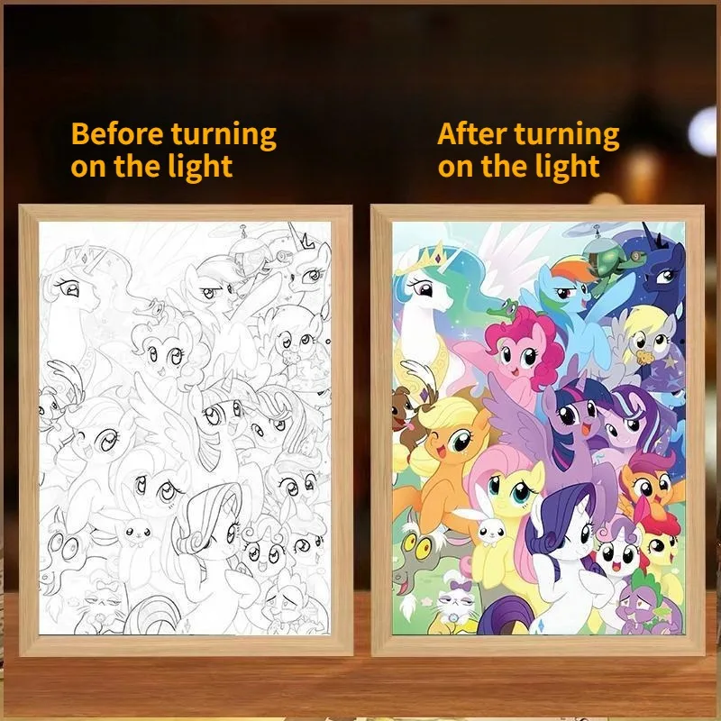 

Creativity Cartoon My Magical Little Ponys LED Decorative Painting Night Light Creative Table SettingRoom Decoration Home Gift