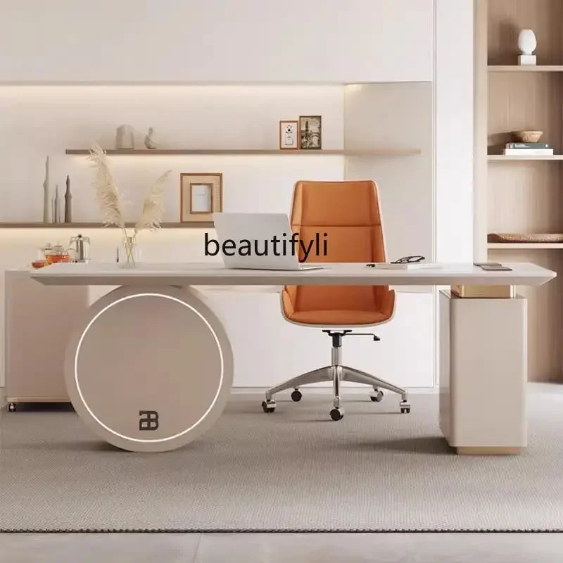 

ss K178 Slate desk light luxury modern cream wind workbench advanced sense office computer desk