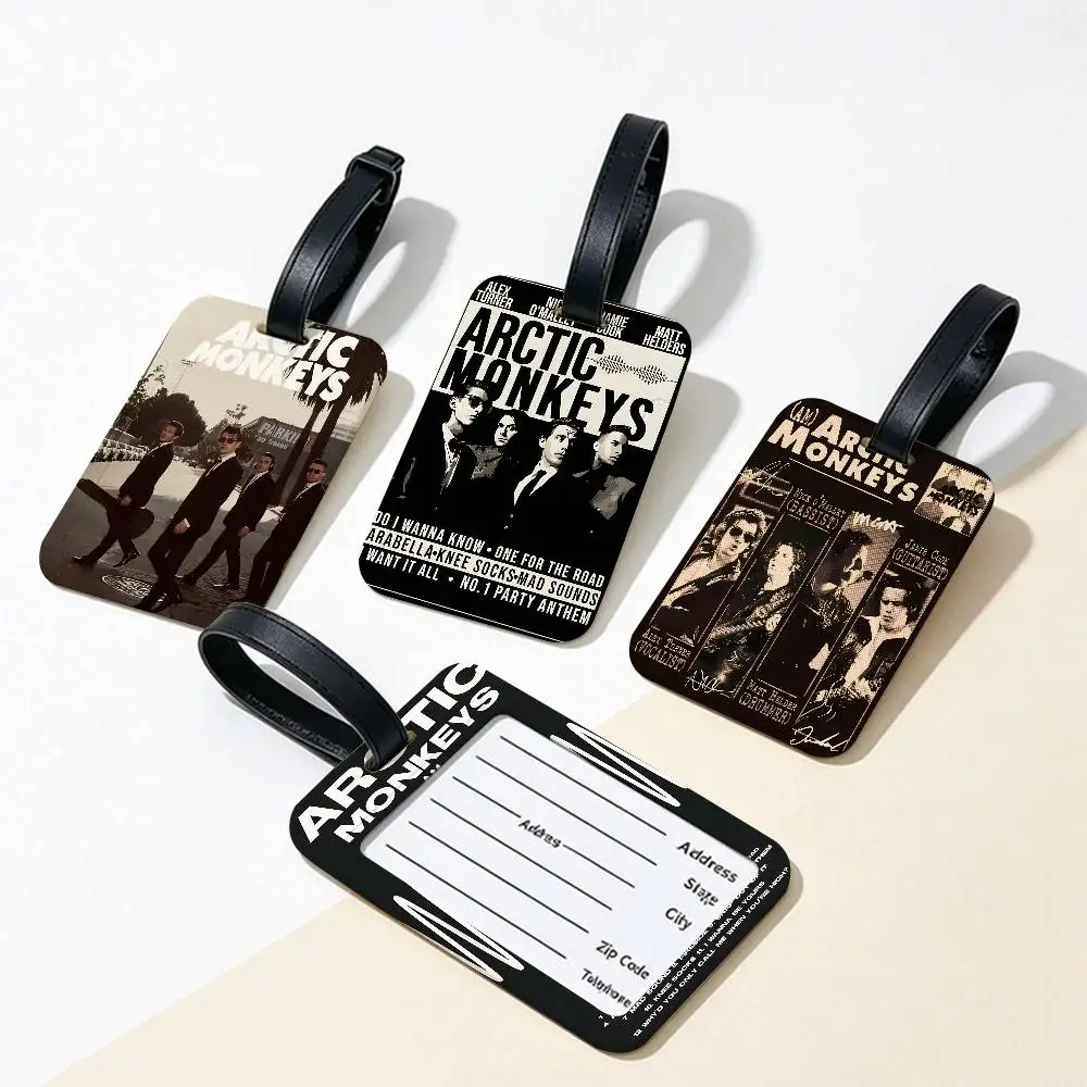 A-Arctic-Monkeys Indie-Rock PVC Anti lost Luggage Identifier Tag Removable Information Card Holder Travel Baggage Tag
