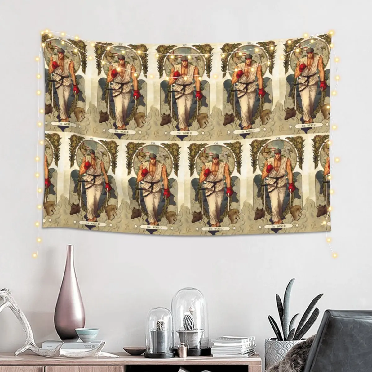 Ryu Street Fighter II Turbo Hyper Fighting Tapestry Funny Wall Hanging Aesthetic Home Decor Tapestries for Living Room Bedroom