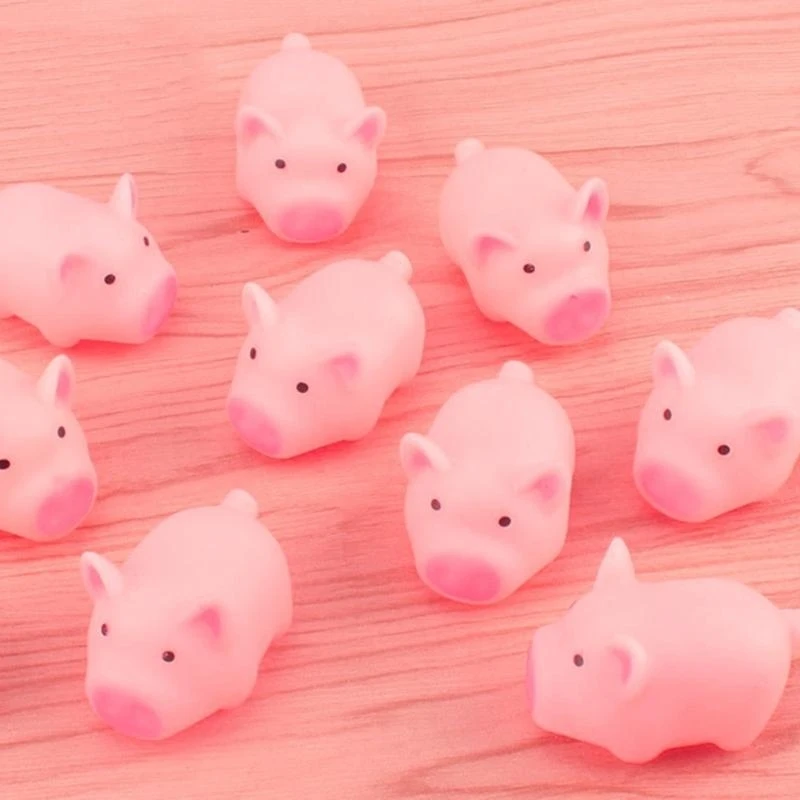 10 個かわいいピンクのブタのスクイーズ音圧おもちゃおやつ子供の誕生日ゲストギフト 15UB