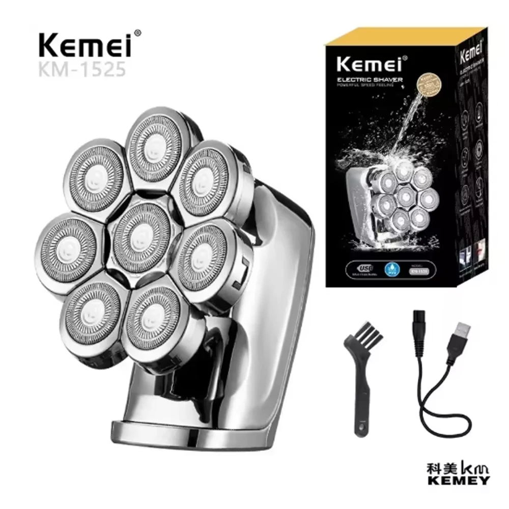 

KM-1525 электрическая 8-скоростная цифровая бритва для мытья всего тела со светодиодным ЖК-дисплеем от KemeI