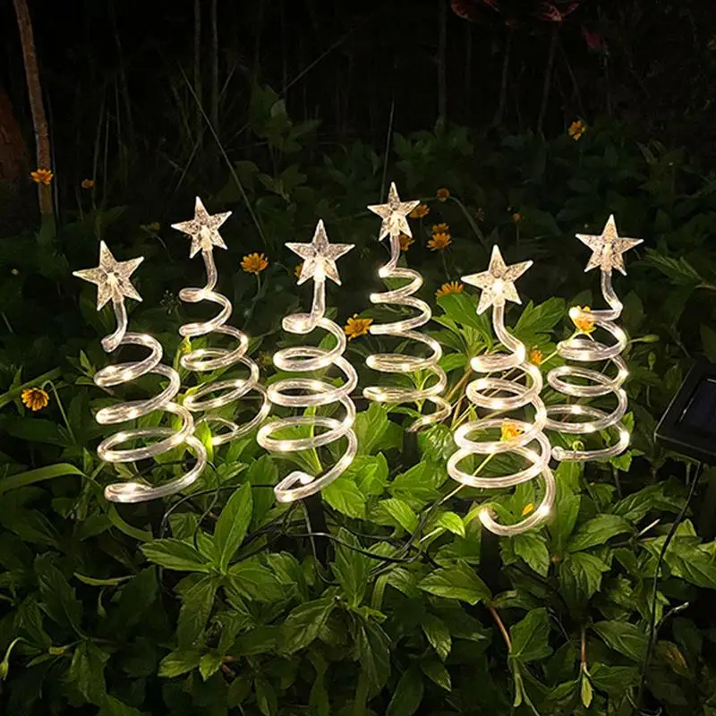 

LED Solar Lights Christmas Tree Lamp Waterproof Outdoor Decoration Garden Lawn Pathway Stake Sunlight Powered String Light