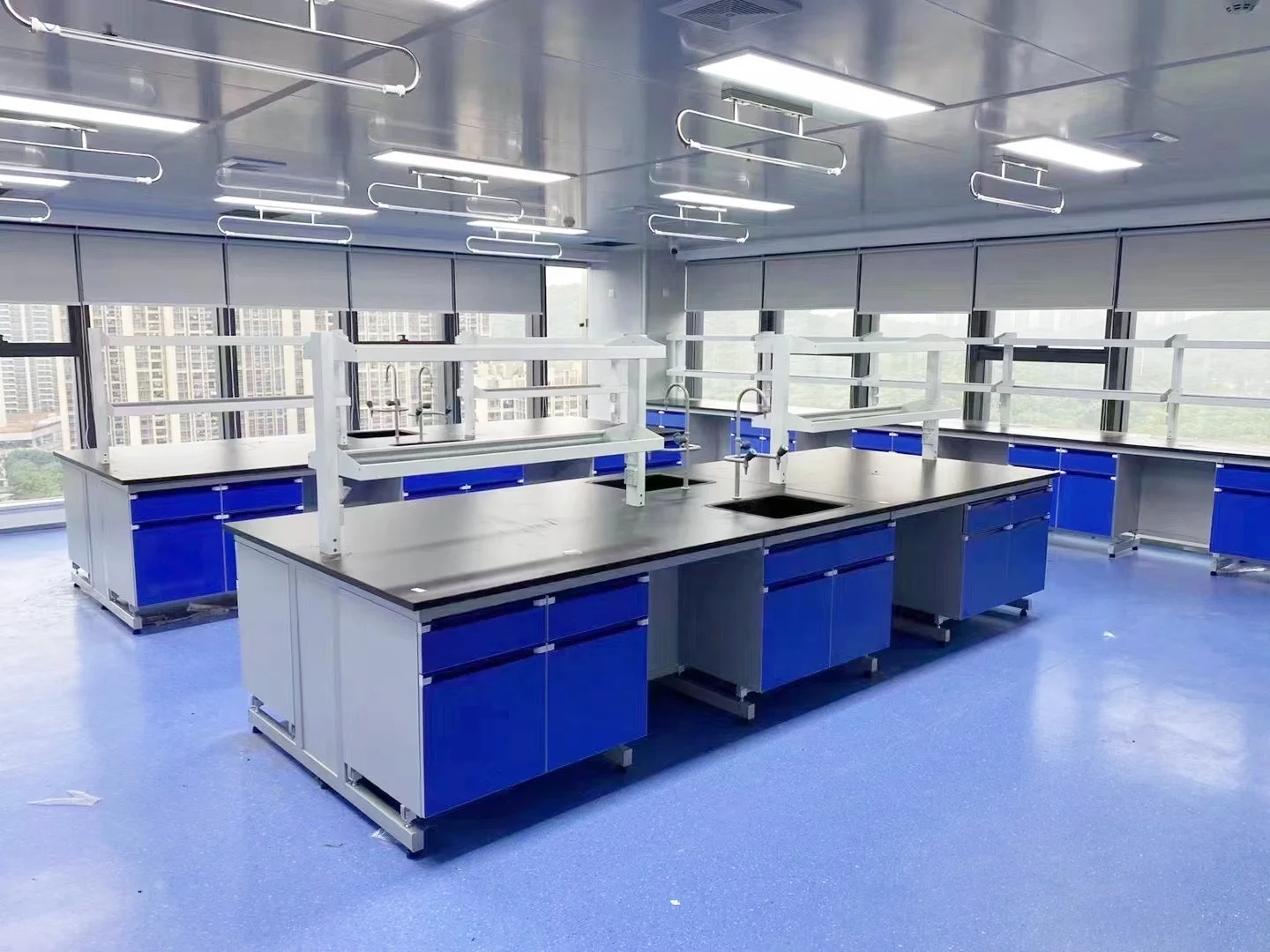 Steel wood chemical laboratory furniture lab tables with phenolic resin lab bench