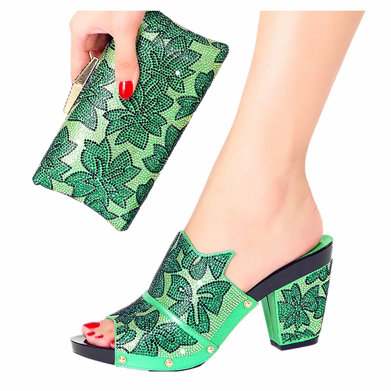 

Rhinestone Bag Shoes Two-piece Set Shiny Wedding Dinner Party High Heels Shiny Design Handtaschen Luxus Bolsas Marcas Originales