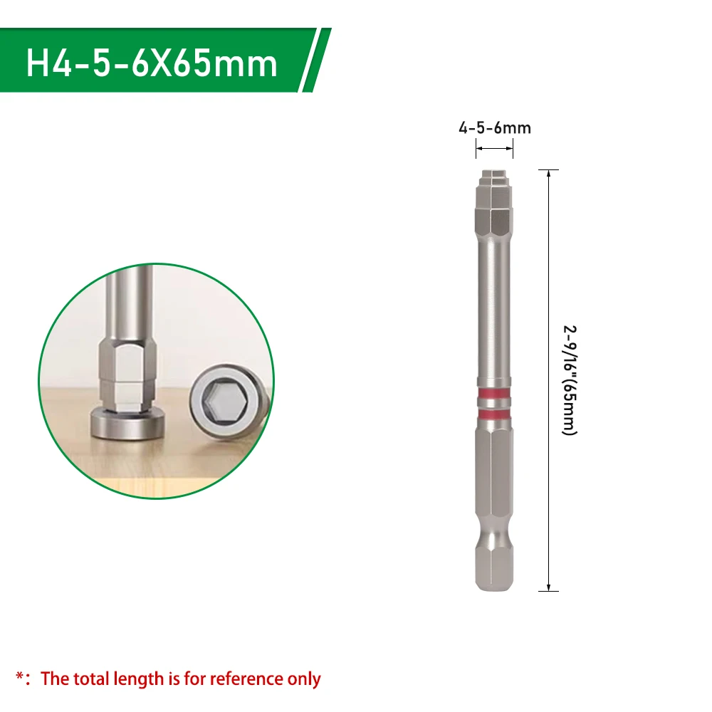 LAVIE 1 Stück Sechskant-Bit 65mm-100mm, Sechskant-Schraubendreher für schwer zugängliche Schrauben, Handwerkzeug-Zubehör AE133H165 – Detail 8