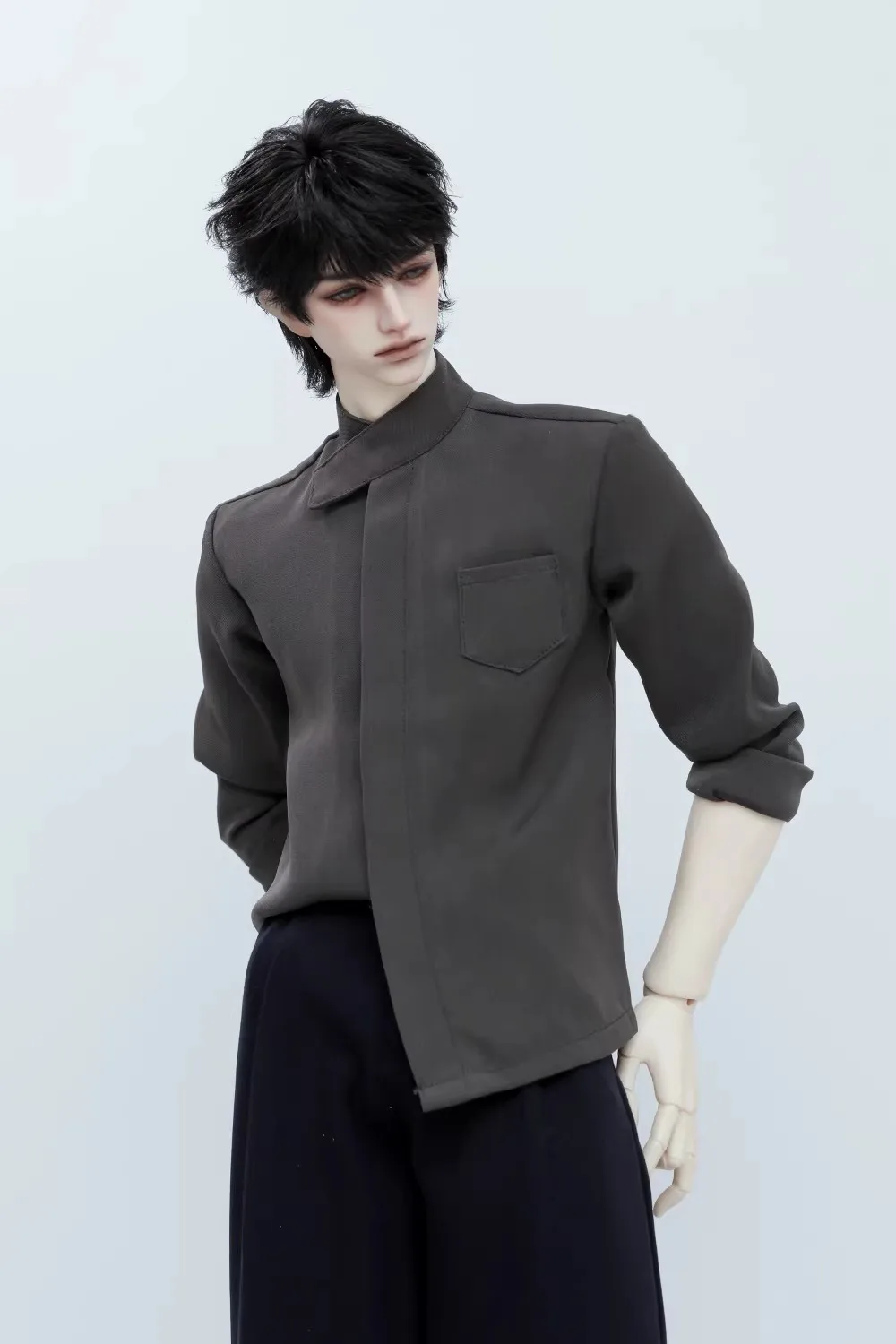 1/3 1/4 Scale Hidden Button Stand Collar Shirt Wide Legged Suit Pants Model for ID75 Dragon Soul 73 POPO68 SD10 MSD CD DIY view 4