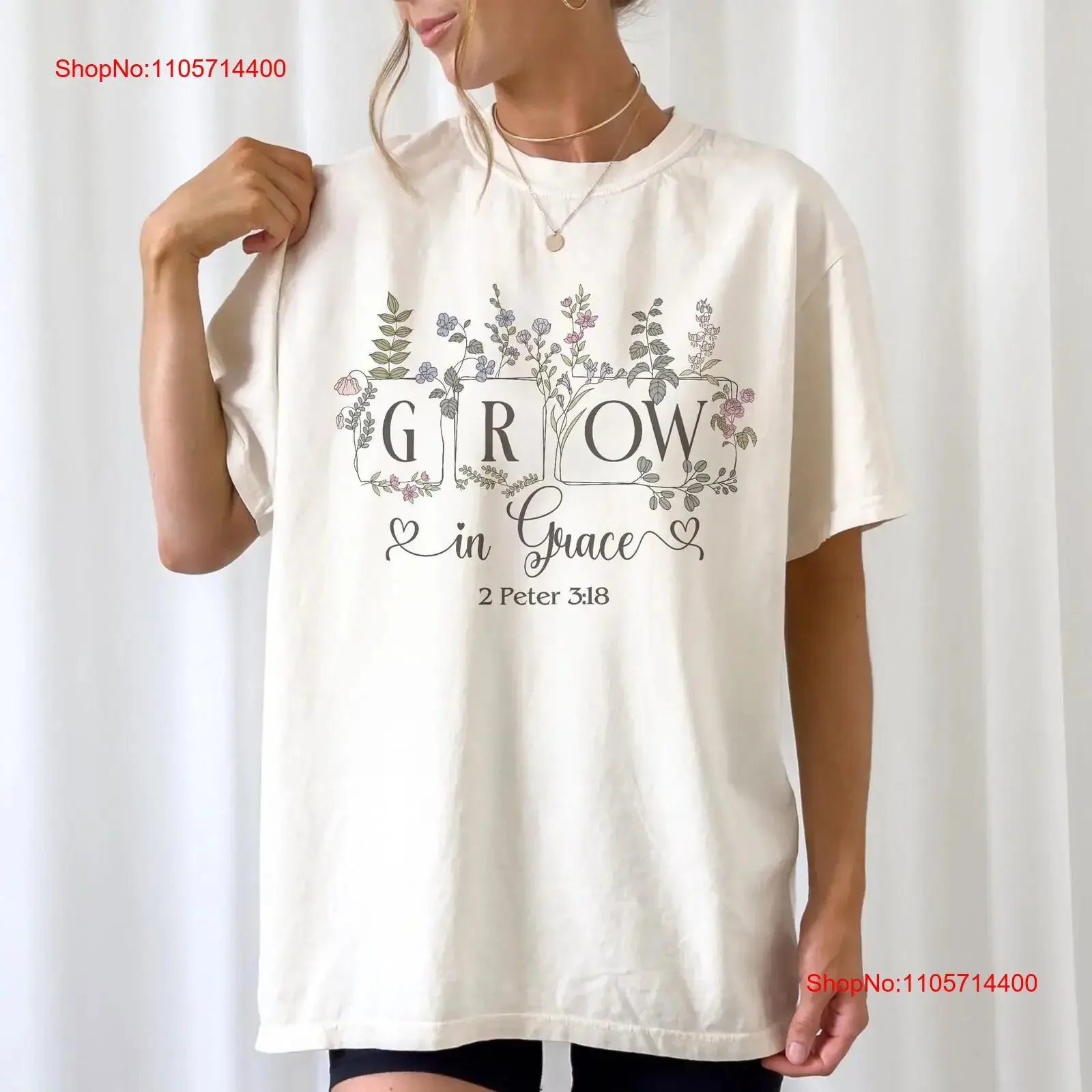 Christian T Shirt Grow in Grace Jesus Womens Love Like Loves You vintage Washed Unisex Comfortable fashion