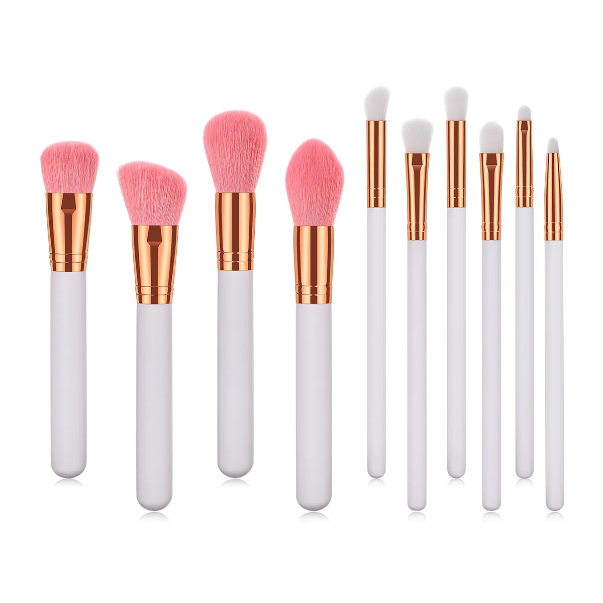 10Pcs Wooden Handle Makeup Brushes Goat Hair Professional Set Face Powder Blush Eye Shadow Concealer Cosmetics