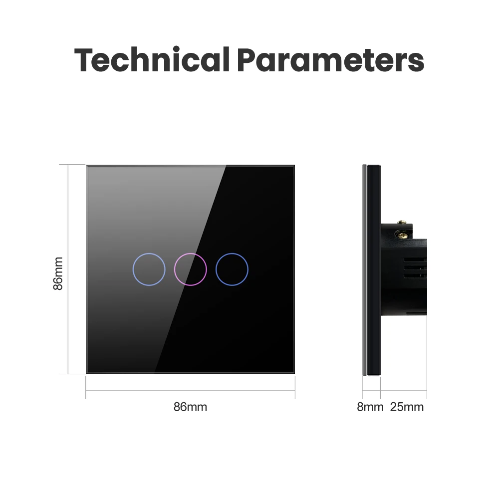 AVATTO-interruptor de luz inteligente Tuya Zigbee, estándar europeo con/sin cable neutro, Interruptor táctil, funciona con Alexa, Google Home, Alice