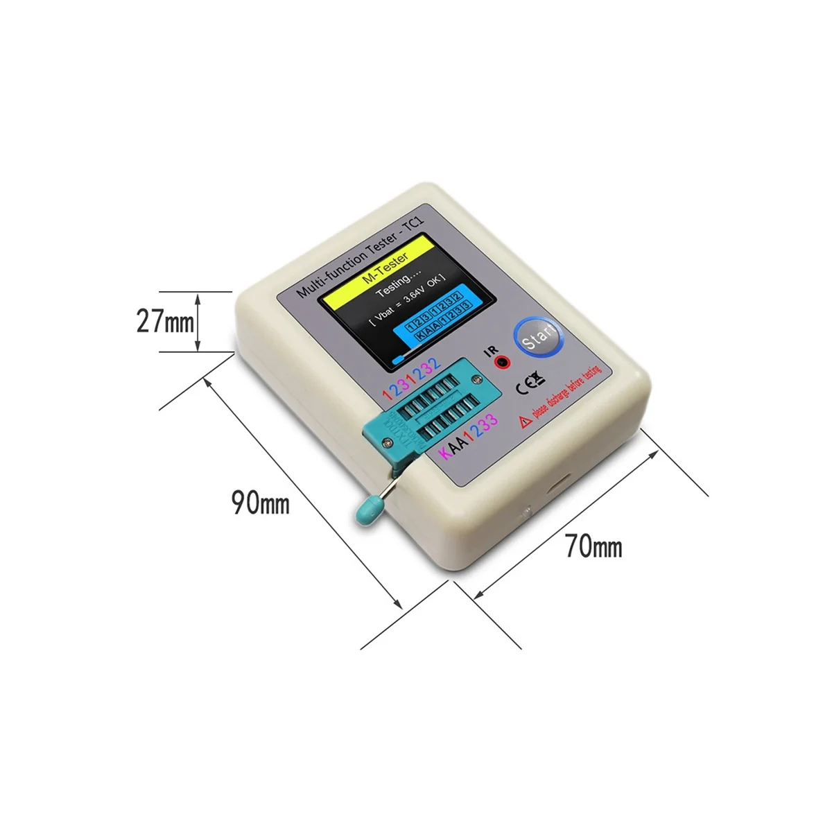 LCR-TC1 Tc1 Display Multifunctionele Tft Backlight Transistortester Voor Diode Triode Condensator Resistor Transistor