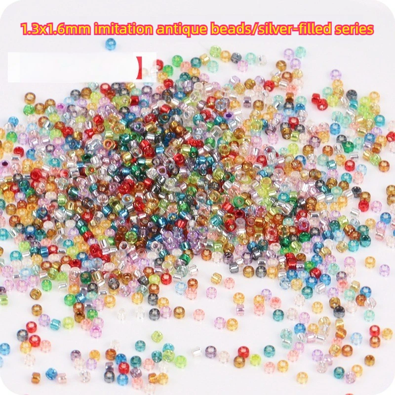 10g/20g Super High Quality 1.6mm Silver Filled Antique Glass Rice Beads DIY Handmade Loose Bead Material for Making